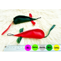 Purrs Christmas Leather Mouse ClipOn - Herb flavour or plain- Fits PurrSuit, Frenzy & DaBird Rods