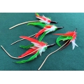 Purrs Christmas Leather Feather Chaser ClipOn - Fits PurrSuit, Frenzy & DaBird Rods 